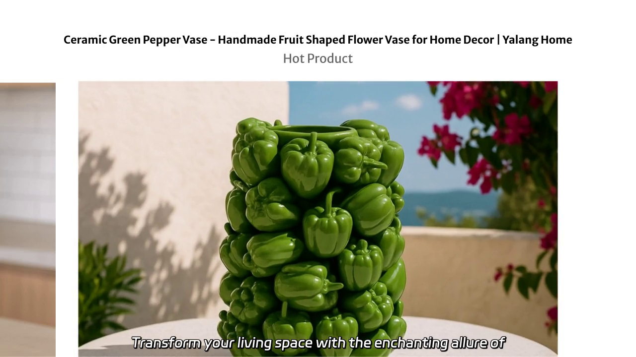 Handcrafted Ceramic Green Pepper Vase - Unique Fruit-Shaped Home Decor