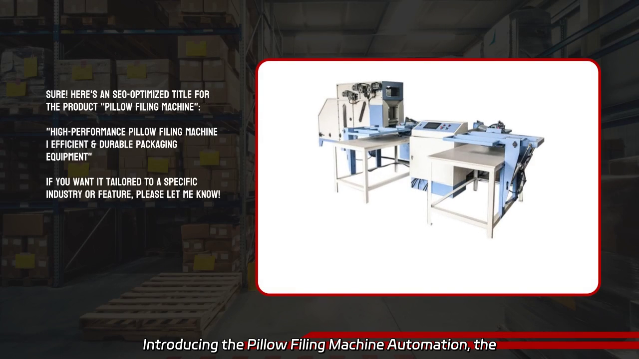 Pillow Filing Machine Automation