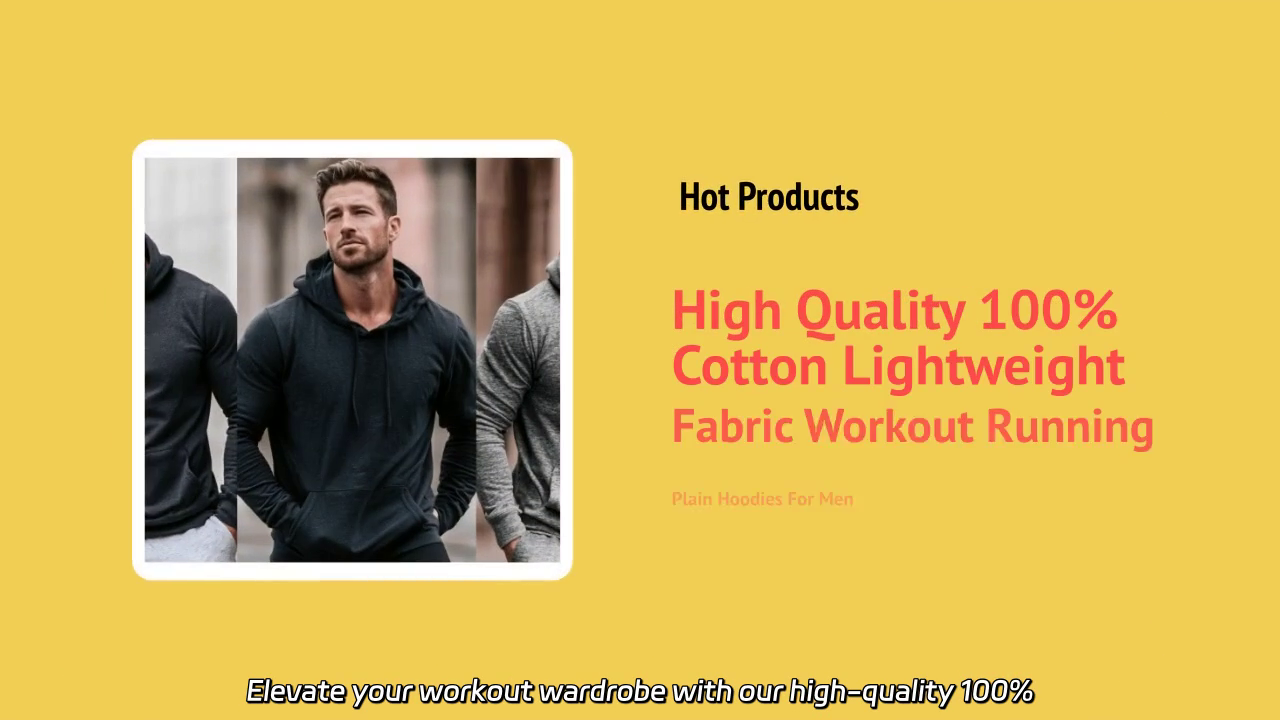 High Quality 100% Cotton Lightweight Men's Running Hoodie