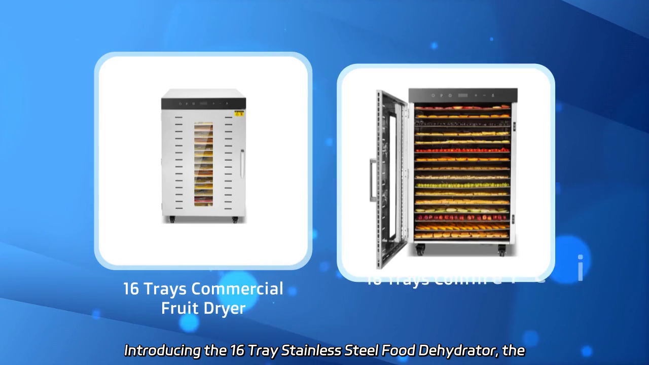 16 Tray Stainless Steel Food Dehydrator for Fruits and Vegetables