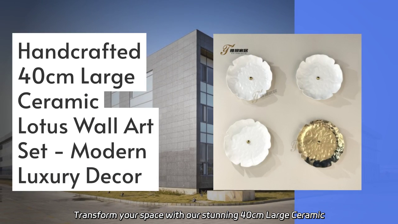 Handcrafted 40cm Large Ceramic Lotus Wall Art - Elevate Your Space with Modern Luxury