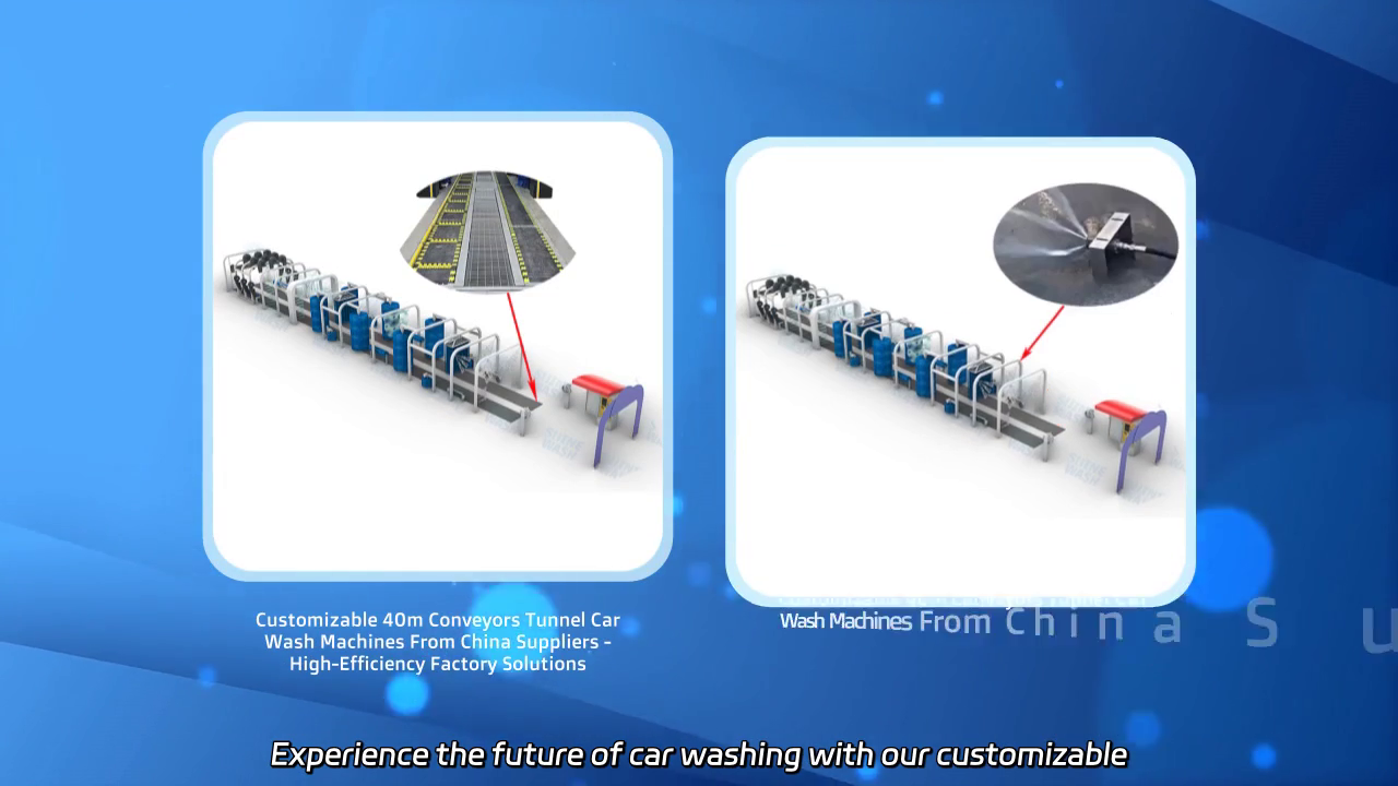 Customizable 40m Conveyor Tunnel Car Wash Machine