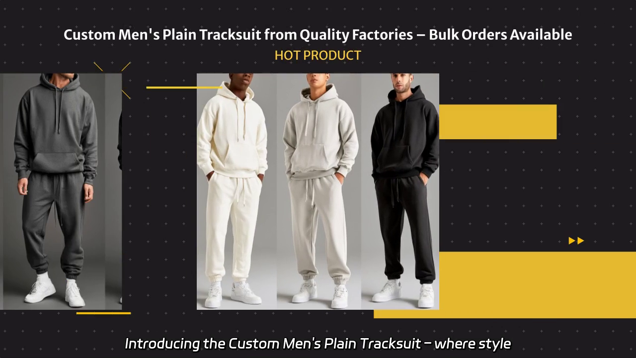 Custom Men's Plain Tracksuit - High-Quality Production