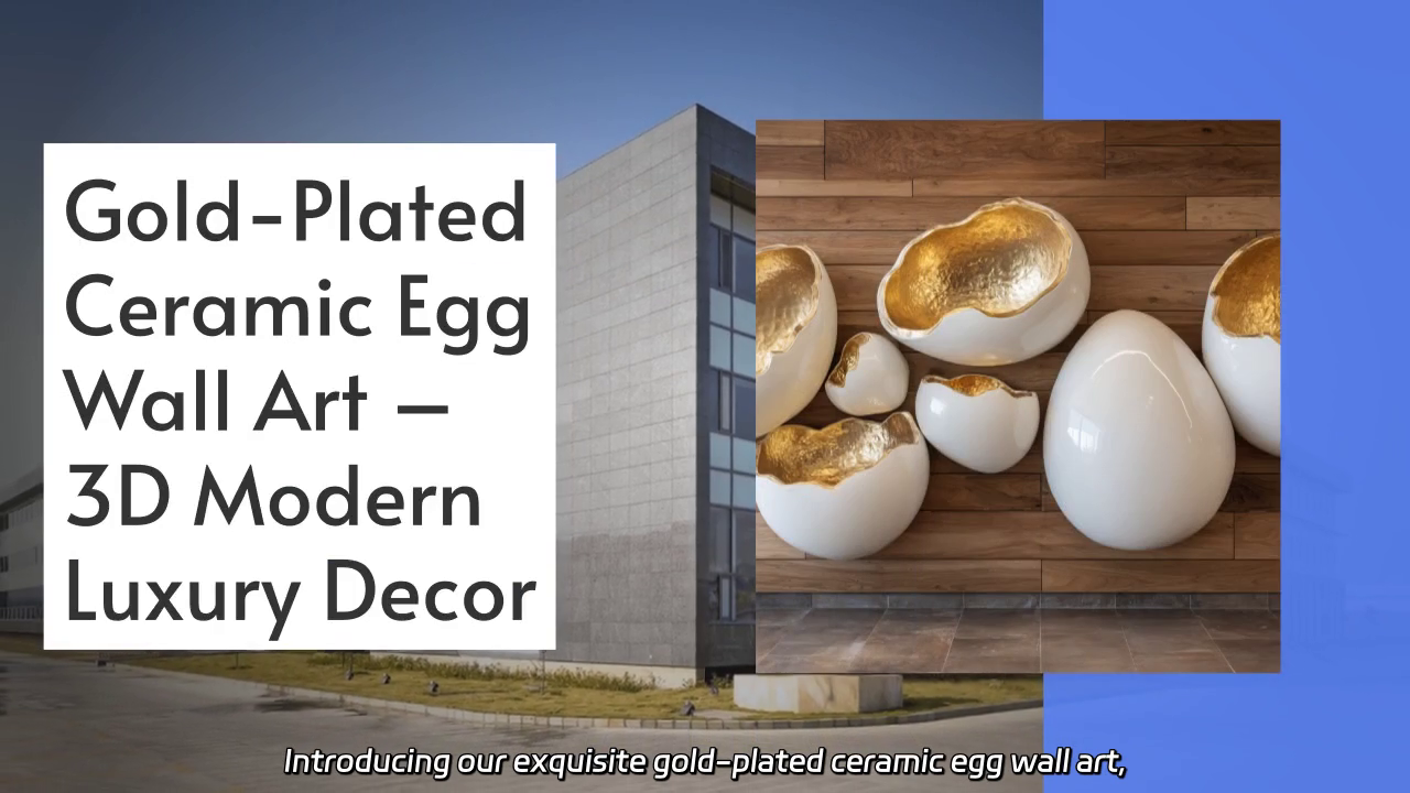 Gold-Plated Ceramic Egg Wall Art