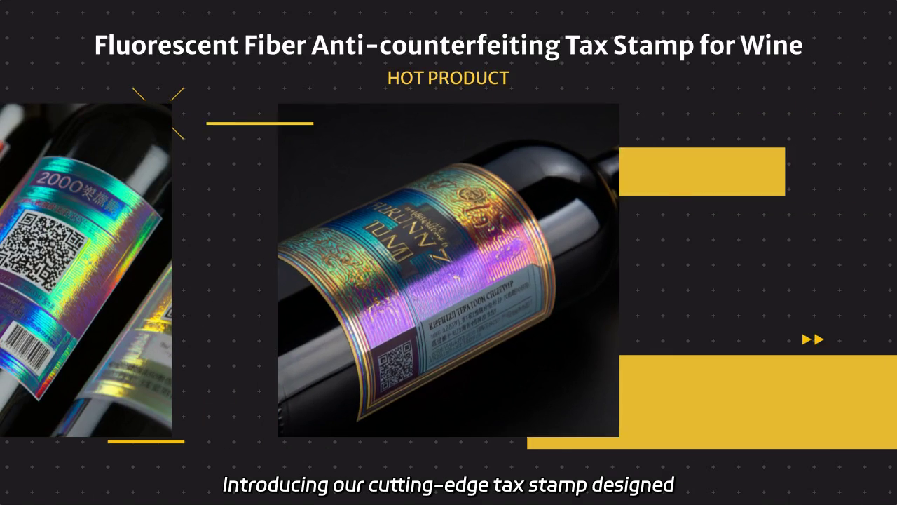 Fluorescent Fiber Anti-Counterfeiting Tax Stamp for Premium Wine