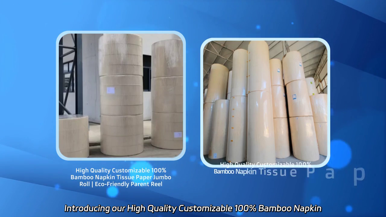 High Quality Customizable 100% Bamboo Napkin Tissue Paper Jumbo Roll