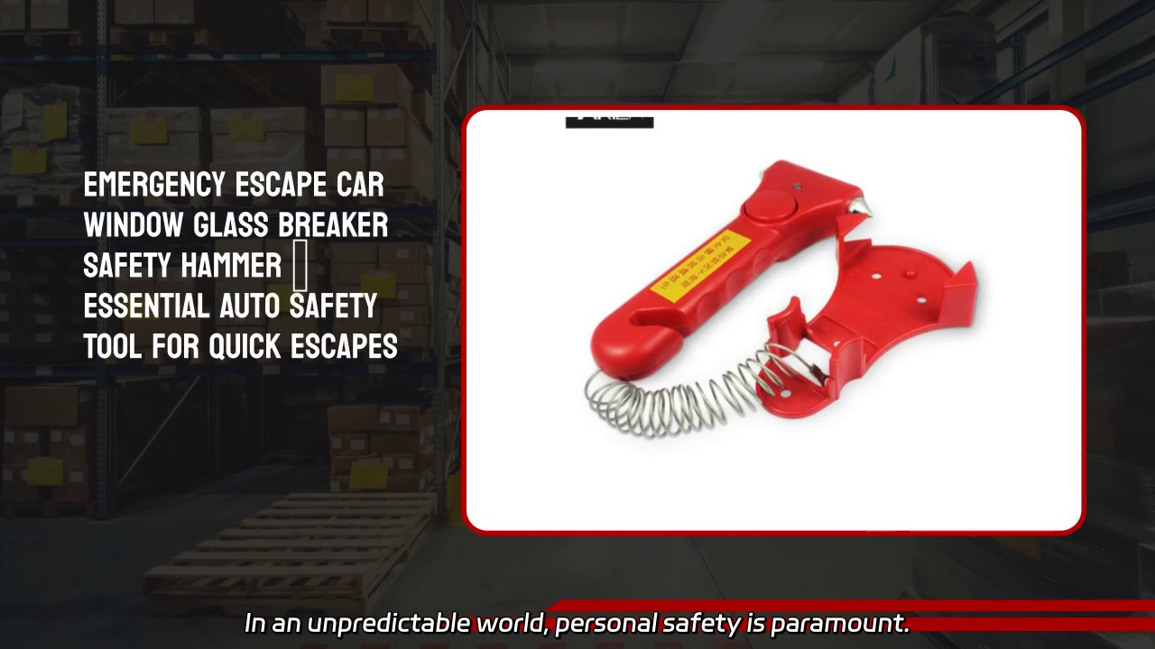 Emergency Escape Car Window Glass Breaker Safety Hammer with Seat Belt Cutter and Sound Alarm