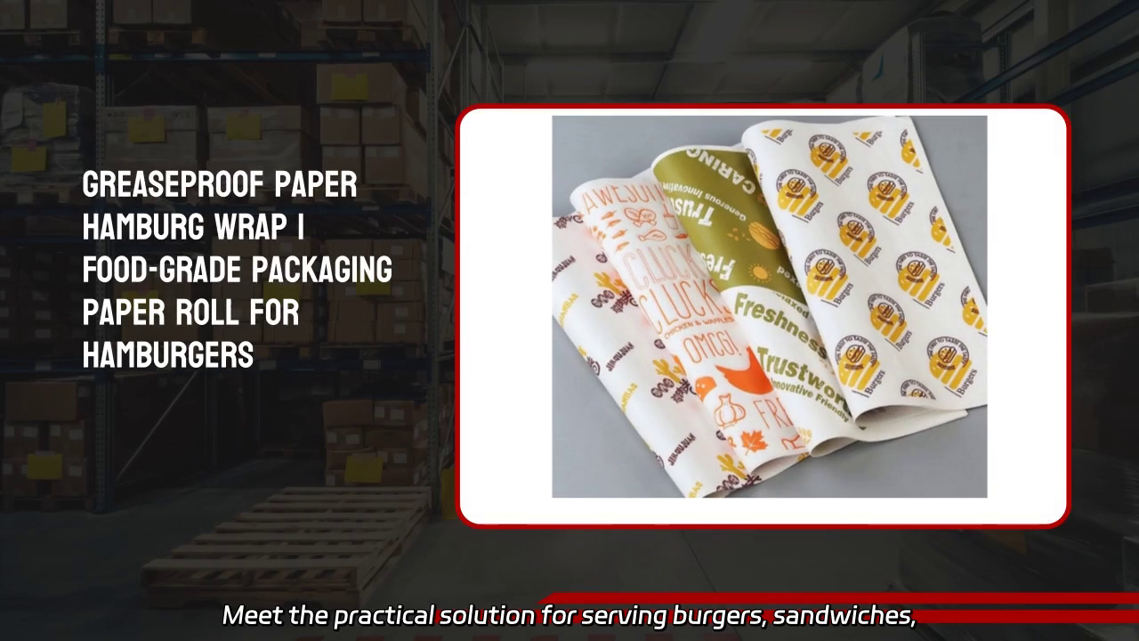 Greaseproof Paper Hamburger Wrap Packaging Roll