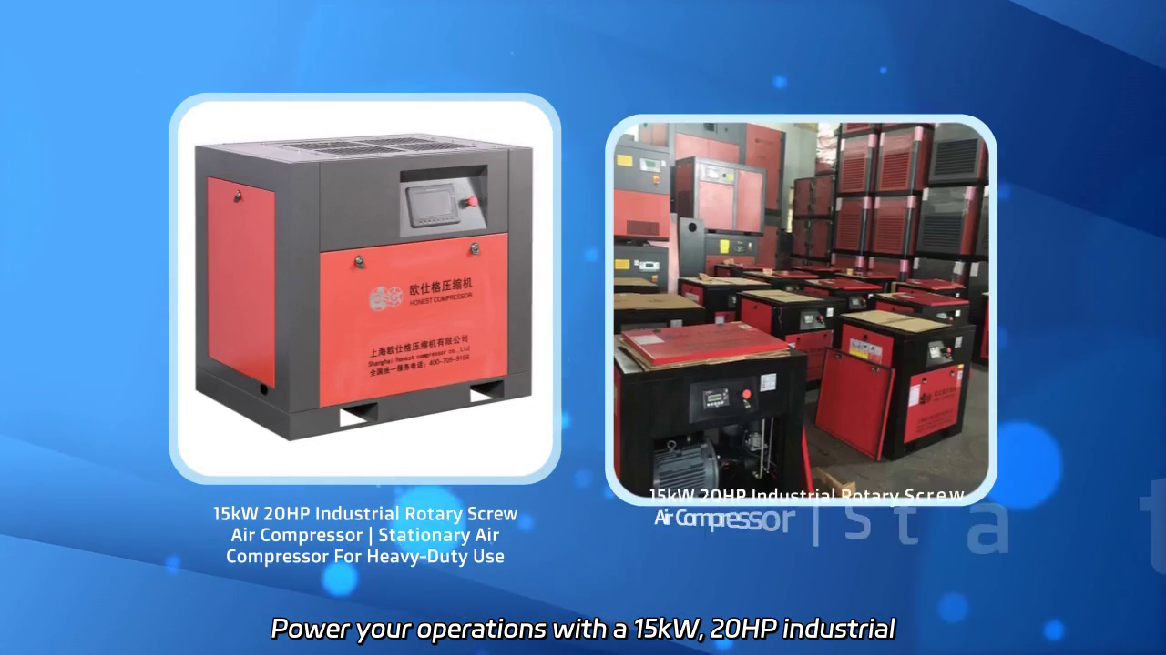 15kW 20HP Industrial Stationary Rotary Screw Air Compressor