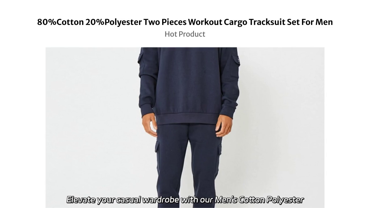 Men's Cotton Polyester Workout Tracksuit Set - Stylish & Comfortable Casual Wear