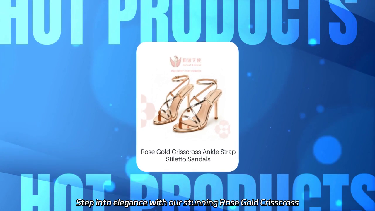 Rose Gold Crisscross Ankle Strap Stiletto Sandals - Glamorous Night Out Footwear