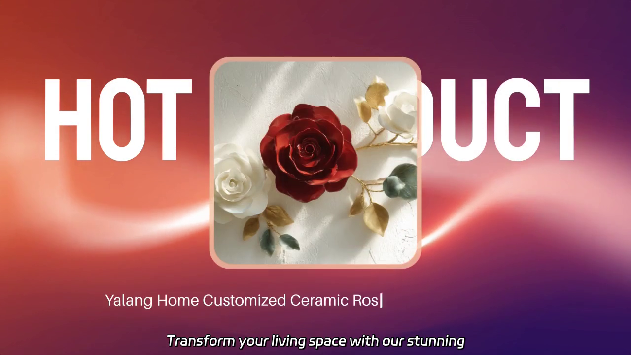 Elegant Ceramic Rose Wall Art Installation