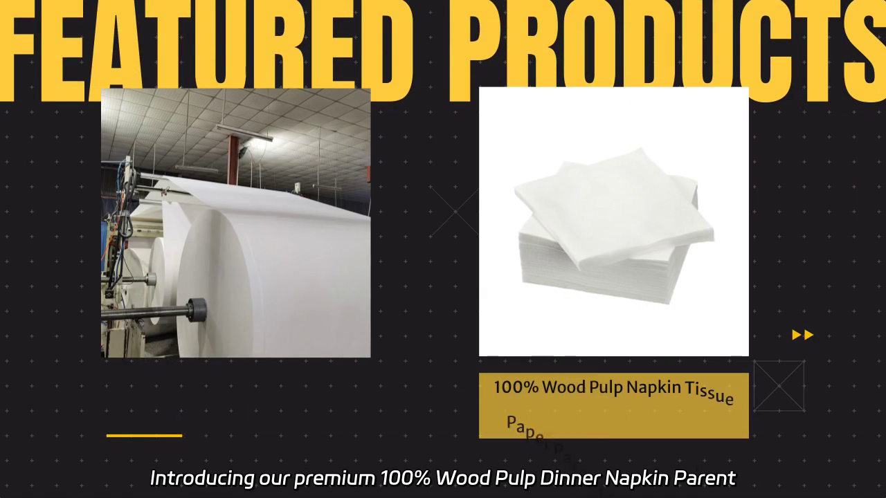 100% Wood Pulp Dinner Napkin Parent Roll